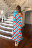 Striped Just Right One Shoulder Dress