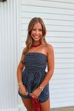 War Eagle Striped Strapless Set Navy
