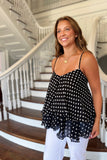 Go With the Flow Polka Dot Top Black