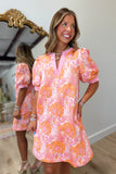Summer Sunset Floral Dress Pink