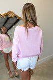 Sail Away Saturday Sweater Pink