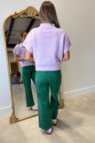 Throw Me Somethin' Green Wide Leg Jean