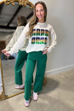 Mardi Gras Sequin Sweater Cream