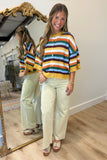 Quiet Weekend Multi Stripe Sweater Harvest