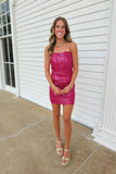 Pink Allure Strapless Homecoming Dress