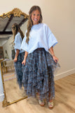 Fall Fest Short Sleeve Sweater Light Blue