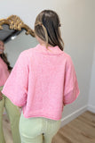 Fall Fest Short Sleeve Sweater Pink