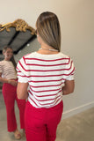 Main Street Stripe Sweater Red