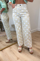 Good Life Polka Dot Jeans Beige