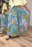 Fall Into Color Patch Print Wide Leg Pants