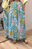 Fall Into Color Patch Print Wide Leg Pants