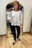 Umgee Yoke Blouse Silver