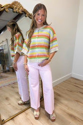 Quiet Weekend Multi Stripe Sweater Sunrise