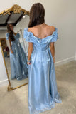 Ethereal Evening Organza Prom Dress Blue
