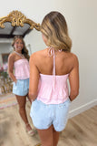 Ocean Drive Soft Pink Halter Top