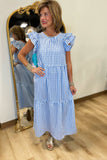 Mud Pie Bardot Maxi Dress Blue