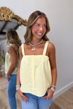 Baylor Button Front Cami Tank Yellow