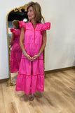 Umgee Pia Ric Rac Dress Pink