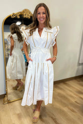 Trim Extraordinary Dress Off White