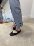 Multiples Crop Stripe Pant Black