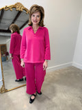 Multiples Wide Leg Crop Pant Pink
