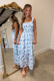Springtime Smocked Dress Blue