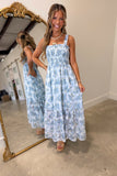 Springtime Smocked Dress Blue