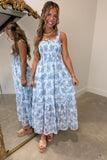 Springtime Smocked Dress Blue