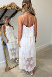 Chapel Lace Tiered Maxi Dress Cream