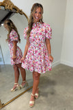 Bold Bloom Belted Dress
