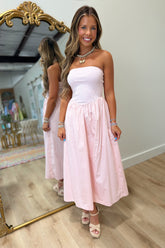 Blushing Beauty Strapless Dress Pink