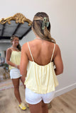 Dinner Downtown Bubble Hem Tank Yellow
