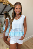 POL Floral Paradise Tank Blue
