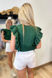 Frilly and Chilly Sweater Vest Green
