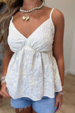 By the Shore Embroidered V Neck Tank