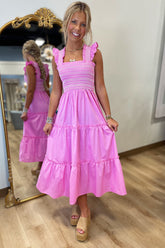 Smocked Perfection Dress Pink