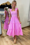 Smocked Perfection Dress Pink