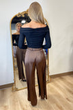 Business Babe Belted Pants Brown