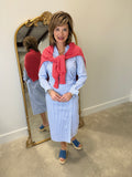 Renuar Side Knot Shirt Dress Blue
