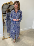 APNY Half Placket Maxi Dress Navy
