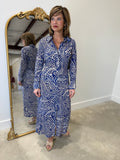 APNY Half Placket Maxi Dress Navy