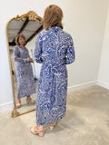 APNY Half Placket Maxi Dress Navy