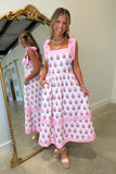 Pattern Perfection Floral Midi Dress Pink