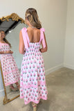 Pattern Perfection Floral Midi Dress Pink