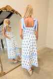 Pattern Perfection Floral Midi Dress Blue