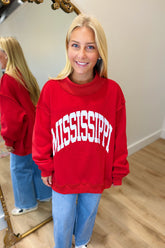Mississippi Reversible Mock Neck Red