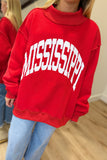Mississippi Reversible Mock Neck Red