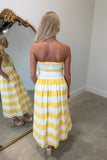 Sunburst Belted Strapless Dress