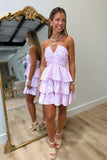 Halter Haven Gingham Dress Lilac