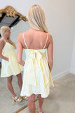 Back Bow Beauty Dress Yellow
